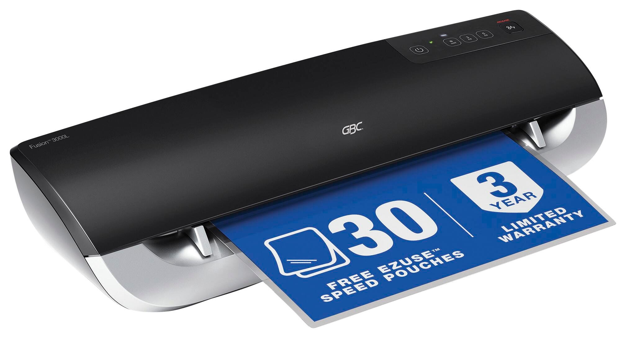 GBC Fusion 3000L Laminator, 12 Inch Throat, 3 mil or 5 mil Pouch, Black, Item Number 1446467